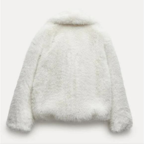 ZARA SHORT FAUX FUR JACKET ZW COLLECTION - Picture 3 of 10
